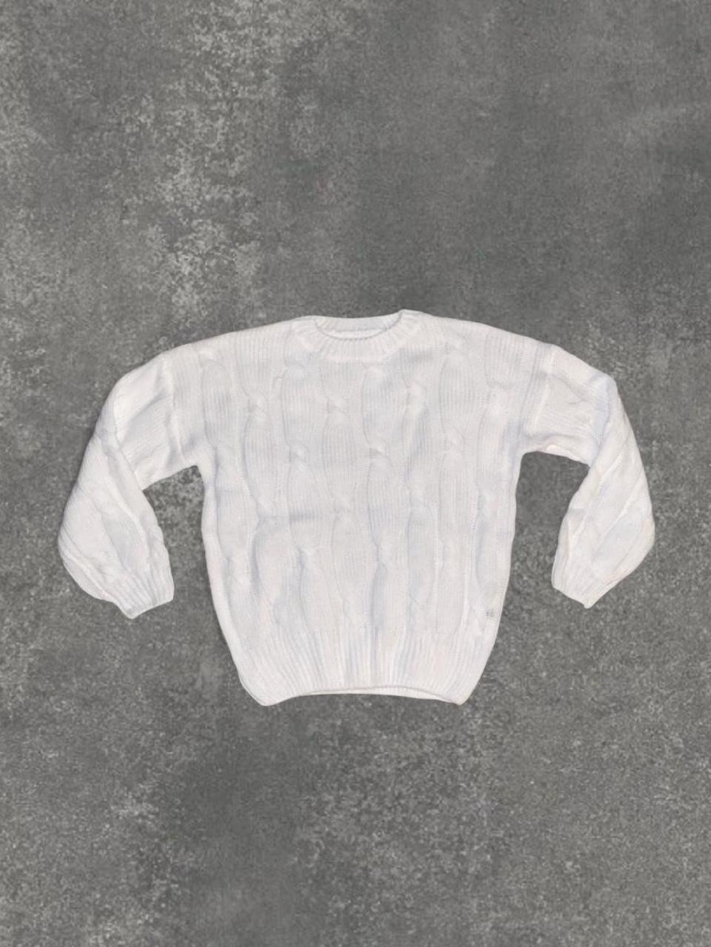 Classic White Cable Knit Sweater - Women